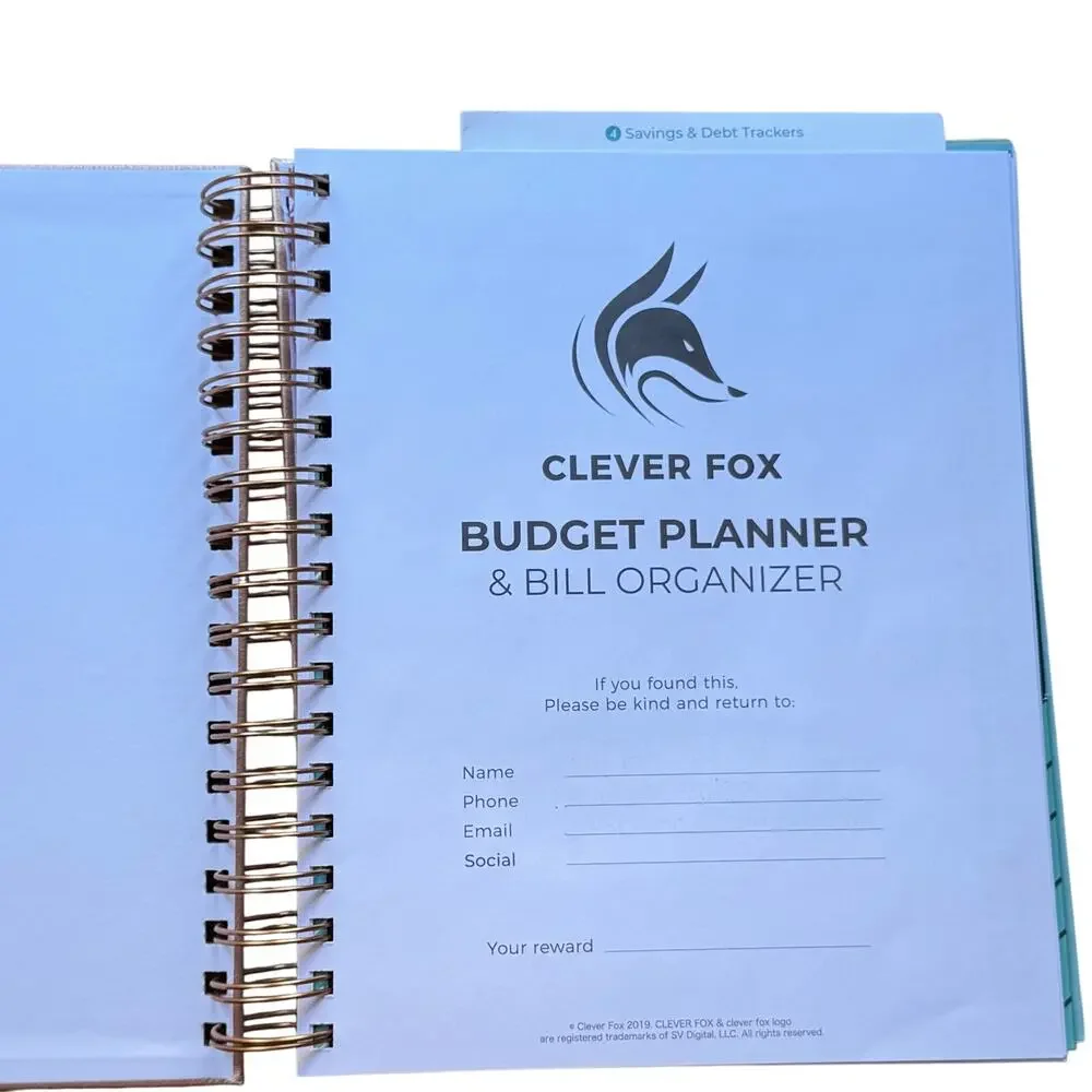 Clever Fox Budget Planner Bill Organizer Rose Gold Undated Finance